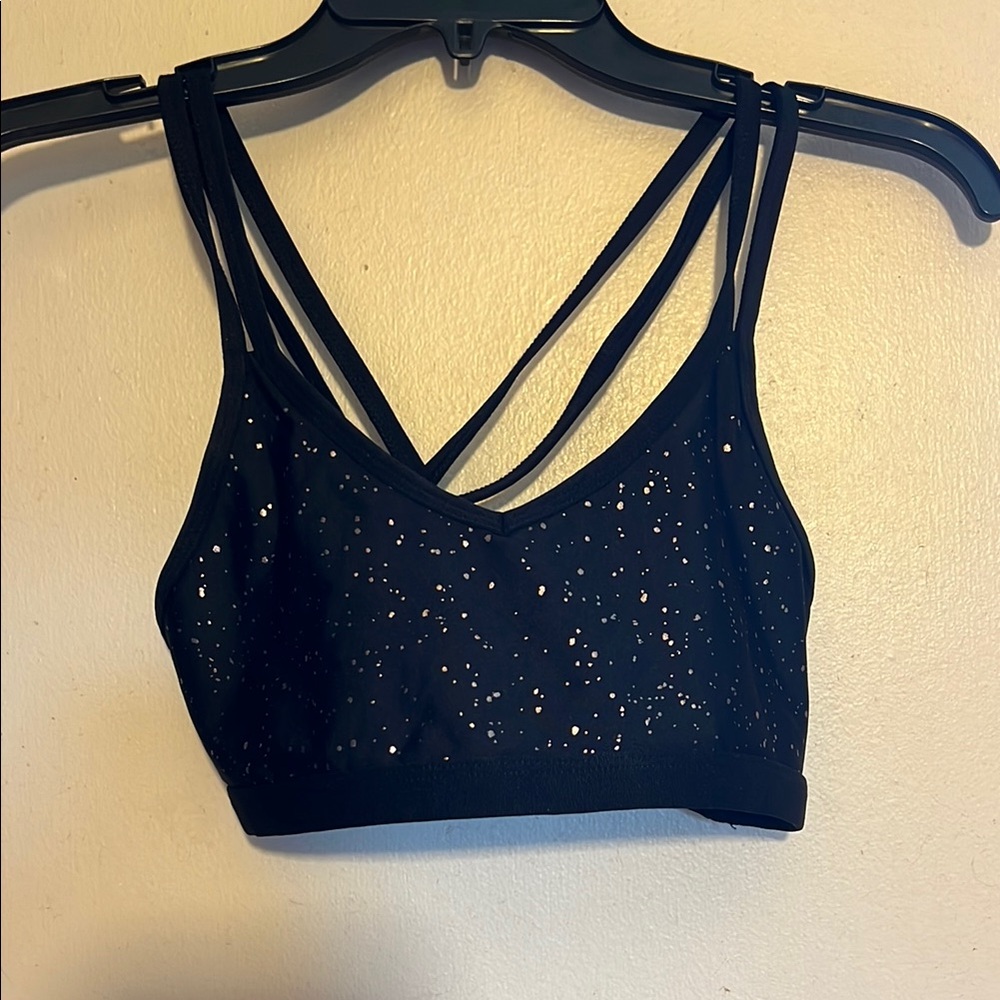 Beyond Yoga Black Sparkle Sports Bra Size Medium